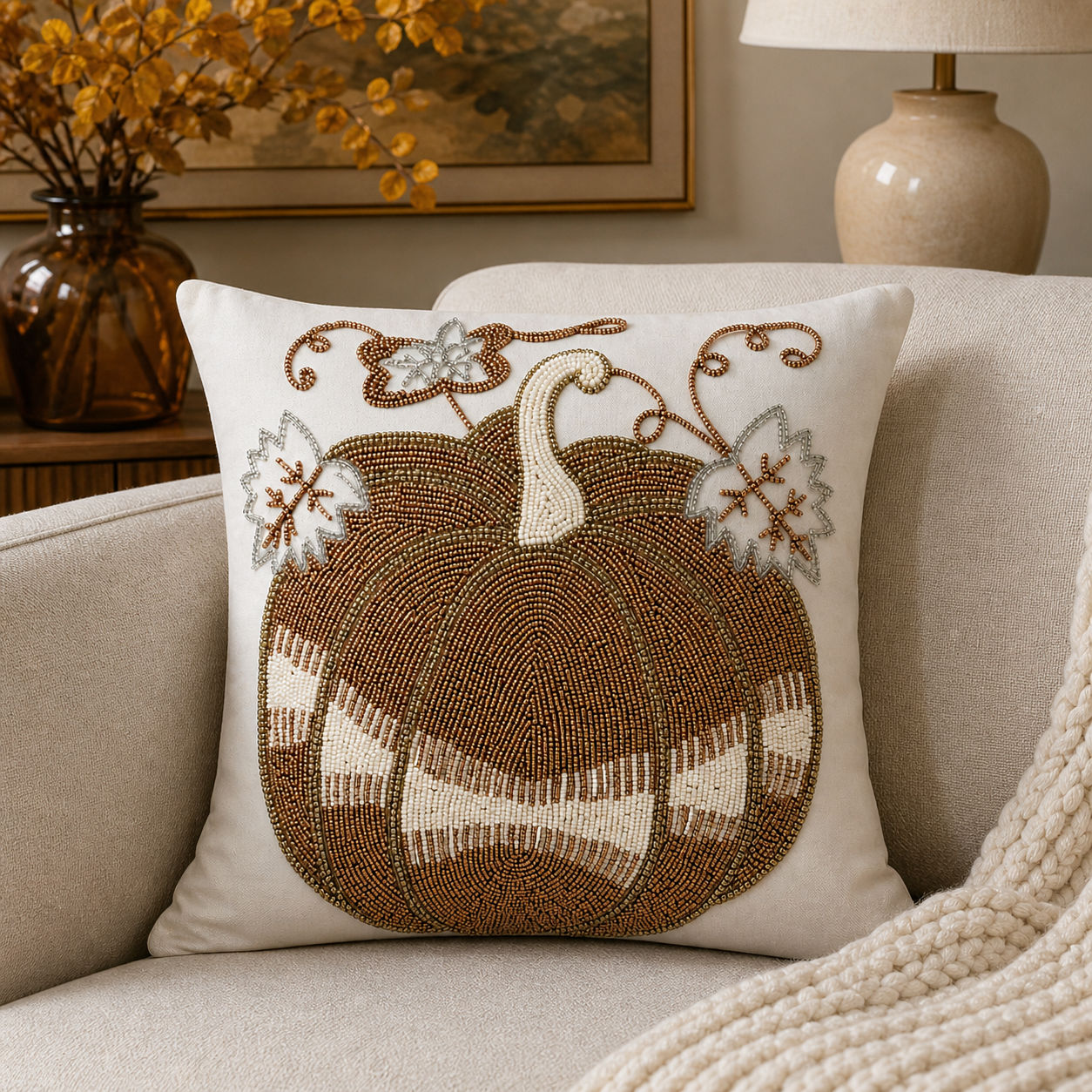 Beaded Cushion Covers Luxurious Quality for Elevated Home Décor